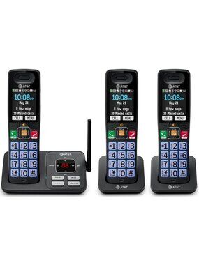 Cordless Phone System with 3 Handsets & Answering Machine - Home Office